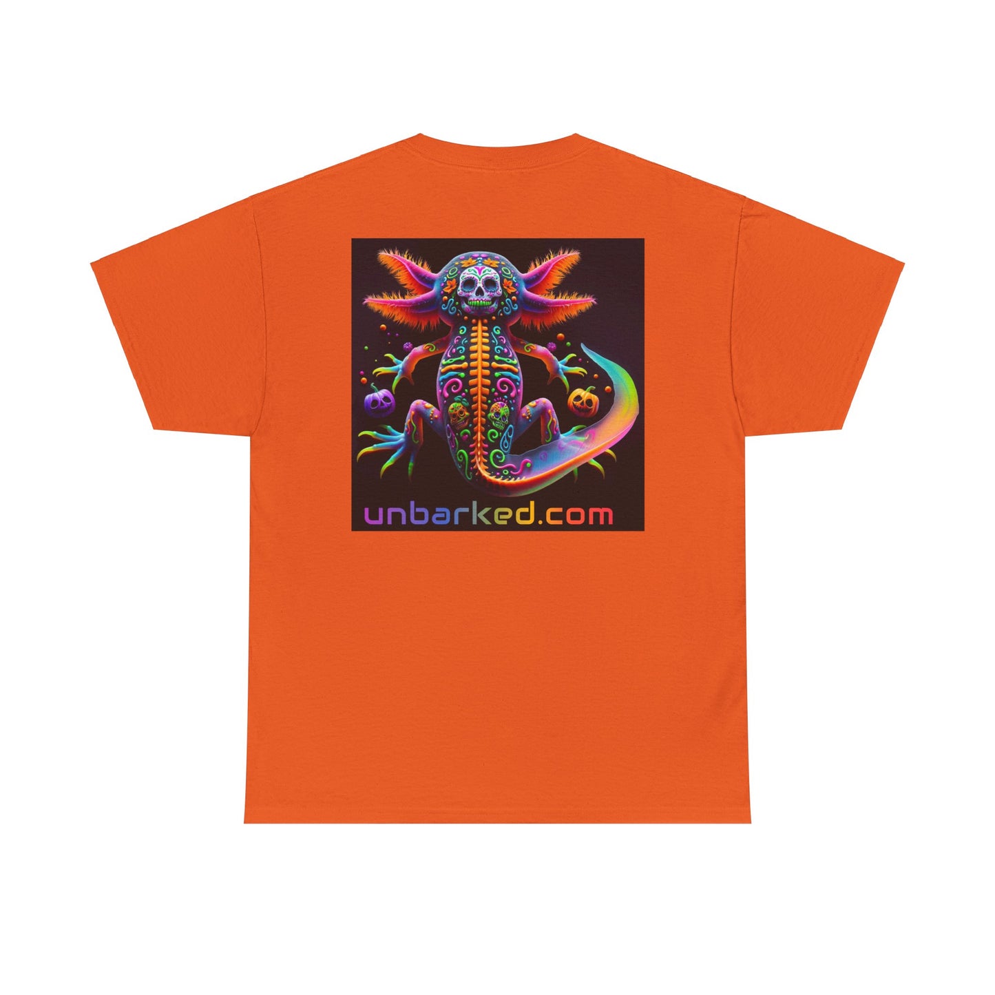 UNBARKED! Halloween Collection - Axolotl Vibrant Día de Muertos Tattoo Unisex Heavy Cotton Tee