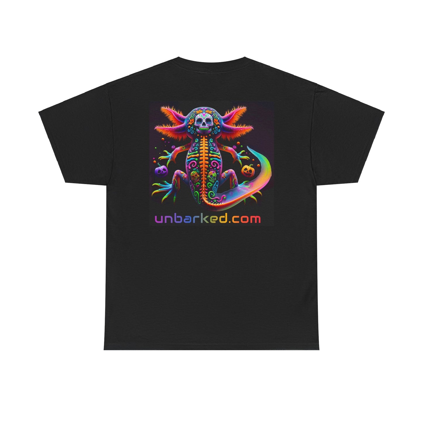 UNBARKED! Halloween Collection - Axolotl Vibrant Día de Muertos Tattoo Unisex Heavy Cotton Tee