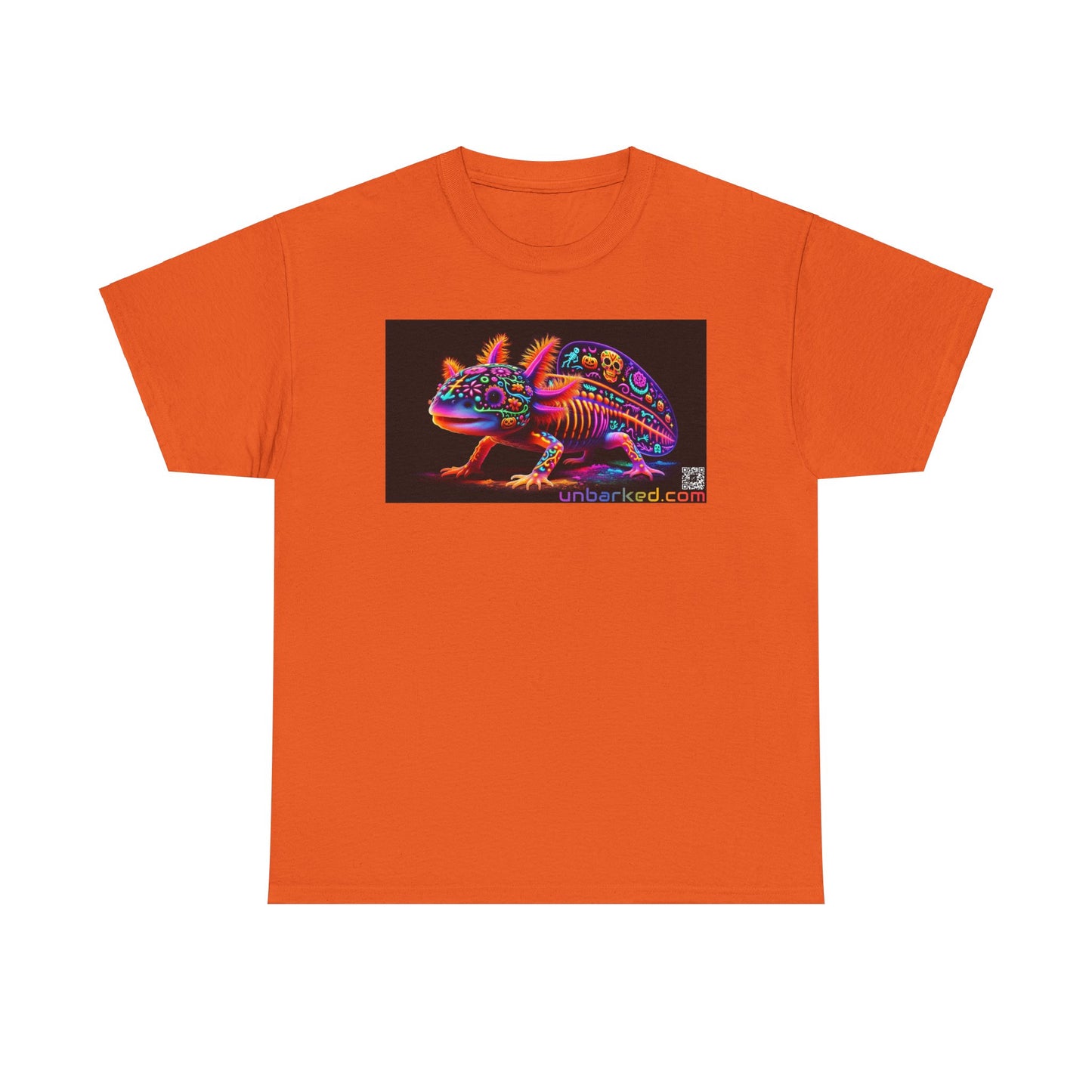 UNBARKED! Halloween Collection - Axolotl Vibrant Día de Muertos Tattoo Unisex Heavy Cotton Tee