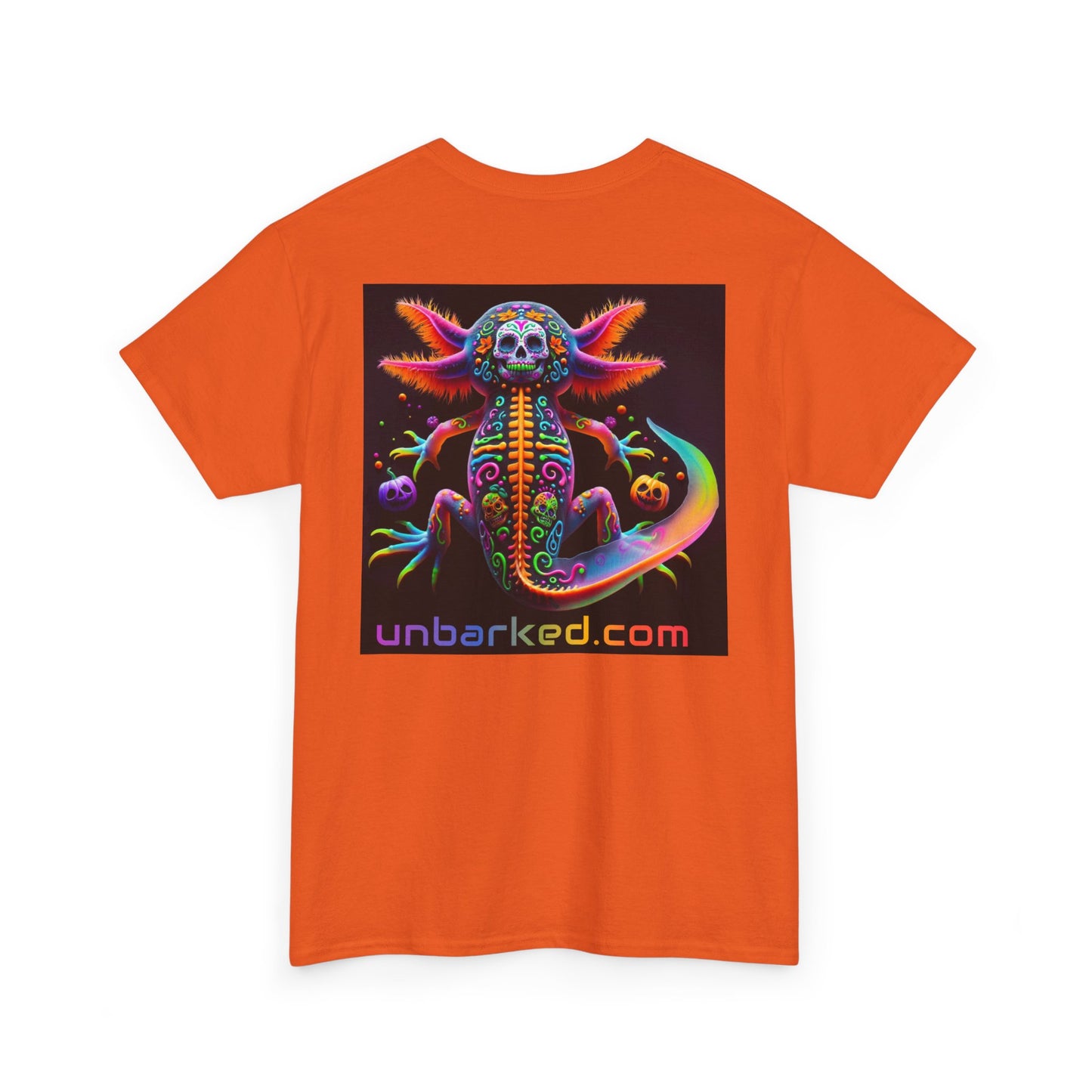 UNBARKED! Halloween Collection - Axolotl Vibrant Día de Muertos Tattoo Unisex Heavy Cotton Tee