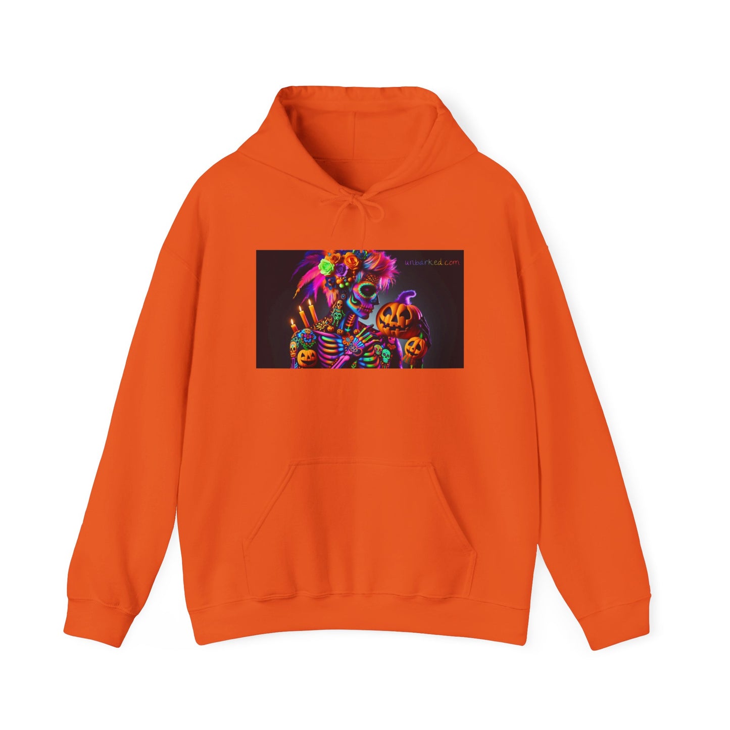 Hooded Sweatshirt UNBARKED! Halloween Collection - Sexy Vibrant Día de Muertos Tattoo Hoodie Unisex Heavy Blend™