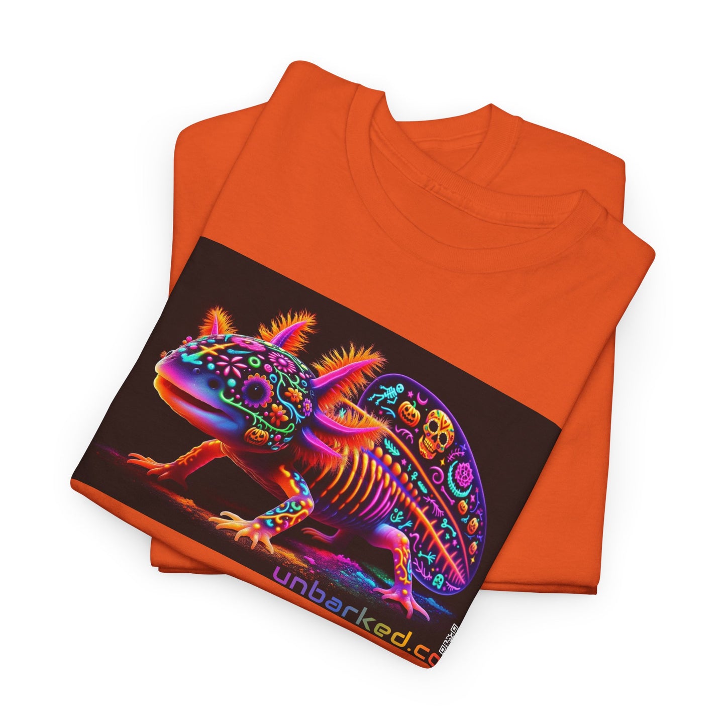 UNBARKED! Halloween Collection - Axolotl Vibrant Día de Muertos Tattoo Unisex Heavy Cotton Tee