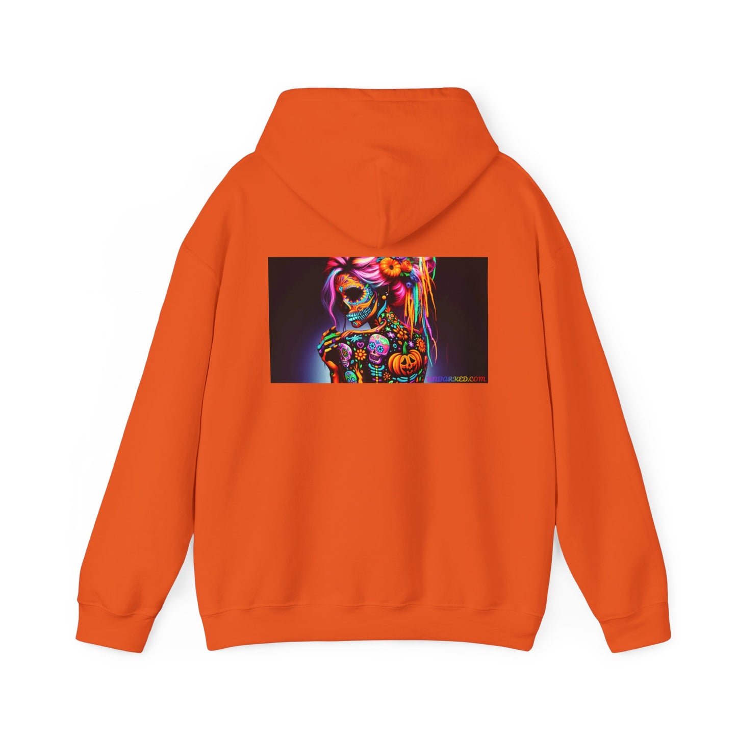 Hooded Sweatshirt UNBARKED! Halloween Collection - Sexy Vibrant Día de Muertos Tattoo Hoodie Unisex Heavy Blend™